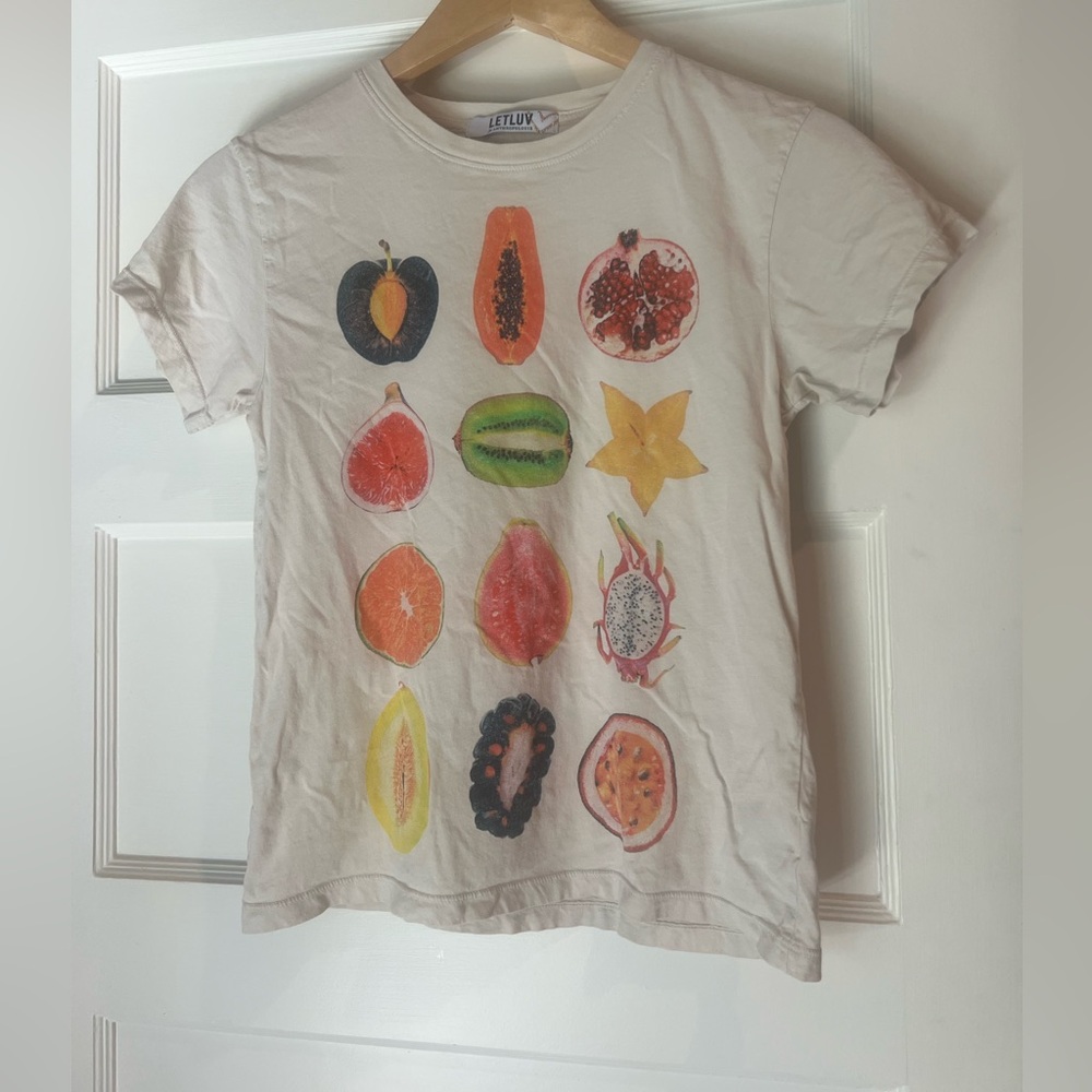 Anthropologie Letluv Cut Fruit tour graphic tee XXS - Picture 7 of 10